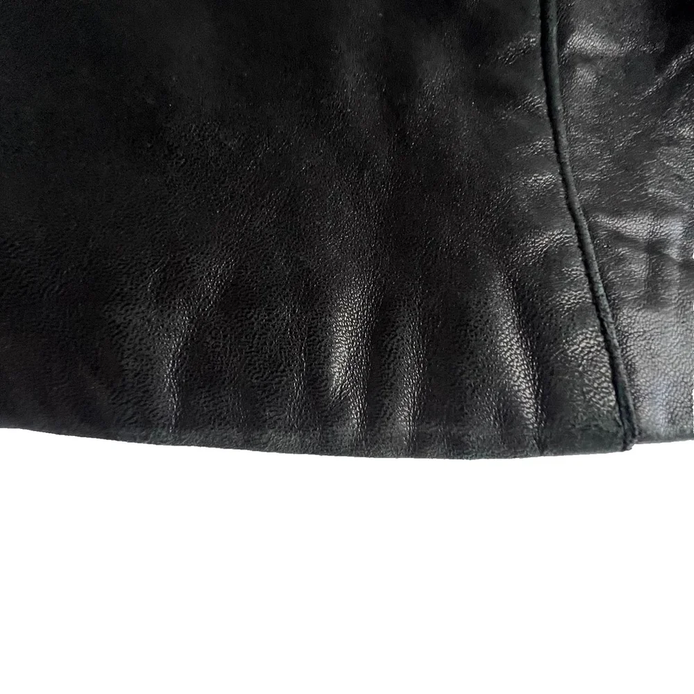 Marc New York Women L Black Genuine Leather Jacket Coat | Pockets, Lined 90s Lux - Picture 10 of 15